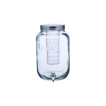 Home Made Tarro Con Grifo E Infusor De Agua, Cristal, Transparente, 7,5 Litros
