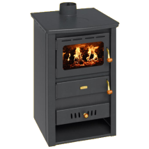 Termostufa A Legna Prity K22 Cp W10 – 13,3 Kw, Nero Grafite, Piano Superiore In Ghisa, Caldaia Integrata