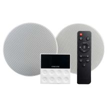 Kit sonore tout-en-un Fonestar – Enceintes encastrées au plafond – Amplificateur mural – Bluetooth, USB, FM – 25W RMS