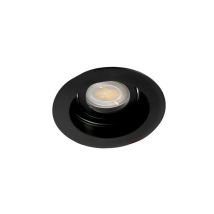 Cristal Record Lighting - Empotrable Redondo 'akrah' Gu10 Ip20 Ø10x4,5cm Fabricado En Aluminio Color Negro