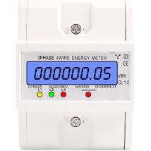 Contatore Di Energia Elettrica Digitale Con Montaggio Su Guida Din, 220/380 V, 5-80 A, Trifase, A 4 Fili, Con Display Lcd Retroilluminato, Consumo 