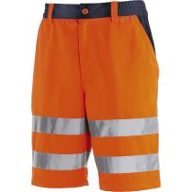 Texxor – Short de signalisation haute visibilité orange vif/bleu marine – Taille 48 – 80% polyester, 20% coton – Norme EN ISO 20471