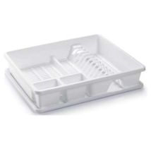 Scolapiatti con vassoio bianco – 48x38x9 cm – Progettato per ambienti esigenti – Plasticforte