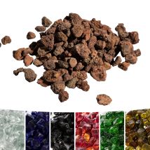 3kg Rocas De Lava Para Braseros De Gas Propano, Piedras De Fuego Naturales, Seguras Para Estufas De Gas De Jardín Exterior, Marrón - Teamson Home