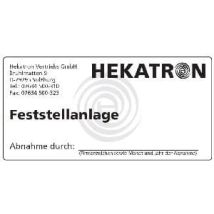 Hekatron Abnahmeschild Fsa