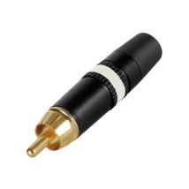 Rean Nys373 - Enchufe Fono Con Contactos Chapados En Oro Y Anillo Codificado Por Color Blanco