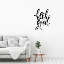 Decortie – Metal Wall Décor No:36 Feelgood – Black Stainless Steel Art for Home, Living Room, Bedroom, Office