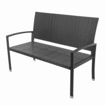 Practixx Banc De Jardin En Résine Tressée - 122 X 65 X 87 Cm - Charge Max 250 Kg - Assemblage Facile