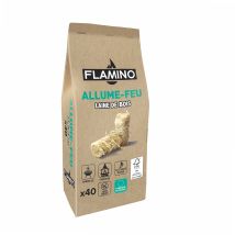 Flamino – Accenditore di legna 40 pz – Accensione rapida e naturale per barbecue, camino e stufa – Certificato FSC