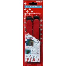 Fastech 689-330c Nastro A Strappo Con Fibbia Lato Morbido E Lato Rigido (l X L) 900 Mm X 25 Mm Nero, Rosso 2 Pz.