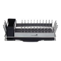 Compact Stainless Steel Dish Rack Drainer – Removable Cutlery Drainer – Non-Slip Feet – 41cm x 22cm x 13cm