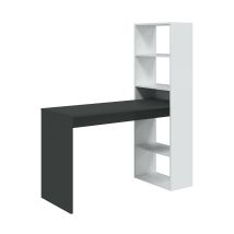 Tavolo Scrivania Duplo Con Ripiani Reversibili Nei Colori Artik Bianco, Artik Bianco/rovere O Artik Bianco/grigio In Melamina 120x144x53 Cm