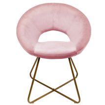 Sedia in velluto Selesa - Colore rosa - Design moderno e confortevole - Dimensioni 70x81x55 cm - Capacità max 120 kg
