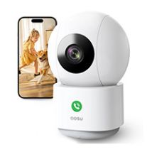 Telecamera Wifi Interno, 2k Videocamera Sorveglianza Interno, Chiamata One-touch, Rotazione A 360°, Visione Notturna, Tracciamento Del Movimento, 