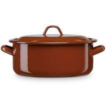 Terra Faitout À Induction 20cm, Marmite 2,5 L Avec Couvercle Acier Émaillé Tous Feux Marron - Briebe