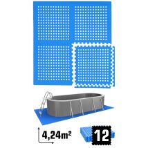 Eyepower - Tapis De Piscine 4,2 M² - 12 Tapis De Sol Eva 62x62 Jeu De Dalles De Protection