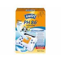 Ph 86 Neutralizair - Sacchetti Per Aspirapolvere Philips, 4 Sacchetti + 1 Filtro - Swirl