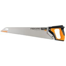 Fiskars PowerTooth Handsäge 50 cm – 9 TPI – Beidhändiger Griff – induktionsgehärtete Zähne – Sägeblattschutz