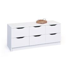 Link's - Cajonera Con Seis Cajones, Color Blanco, 50 X 40 X 120 Cm