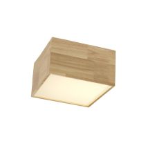 Plafón Led De Madera Clara Cuadrado 40w 3000k