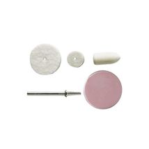 Kit de accesorios para pulido – Vástago 2,35 mm – 3 piezas de fieltros surtidos – Pasta rosa – Eje en forma de pirámide