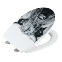 Sedile Wc Yak Con Superficie Lucida, Realizzato In Termoplastico Resistente Alla Rottura, Multicolore, Termoplastico Multicolore, Acciaio Inossidabile