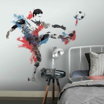 Adesivo da Parete Calcio - 22 Adesivi in Vinile - 100x90 cm - Impermeabili e Facili da Applicare