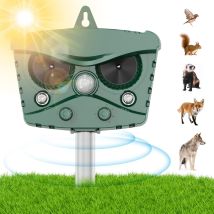 Repellente Gatti/cani Ultrasuoni Solare, Impermeabile Con Sensore Movimento, Allontana Uccelli/volpi/topi