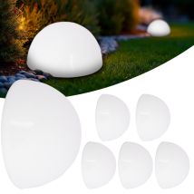 Set Of 6 Led Solar Lights Weatherproof Ip44 Wall & Ground Lamps With Dusk Sensor Wireless Garden, Patio & Balcony Lighting Modern Half-sphere Design 