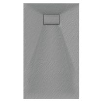 Gravity Bathrooms - Luxury 900 X 1400mm Low Profile Textured Shower Tray And Waste - Grey