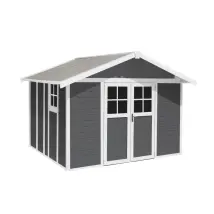 Grosfillex - Casetta Da Giardino In Pvc 'deco 11' Grigio Scuro E Bianco 370x407x250 Cm - Cod. 23011276