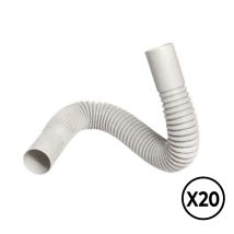 Curva flexible PVC 20 mm – Pack de 20 unidades – Ideal para plomería y fontanería – Resistente y duradera