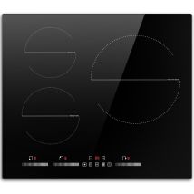 Plaque Induction 3 Feux, Deliteer Plaque Cuisson Induction Encastrable 60cm, 6500w, Contrôle Indépendant, Booster, Verrouillage De Sécurité, Minuterie