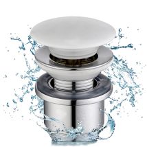 Homelody - Válvula De Desagüe Pop-up Para Lavabo Con Rebosadero Y Filtro, Tapón Click-clack En Latón Cromado Para Lavamanos