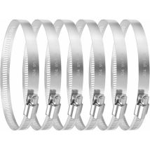 Trimec - Colliers De Serrage 4 Pouces 91-114mm Collier De Serrage Réglable En Acier Inoxydable 6 Pièces Pour Piscine, Étang Et Jardin