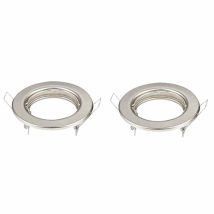 Support De Spot Led Encastrable Rond V-tac Gu10 Et Gu5.3 (mr16) Couleur Nickel Satiné (boîte De 2 Pièces)