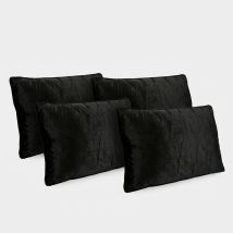 Lot De 4 Coussins Décoratifs 40x60 Cm En Polyester Et Velours Artemis Yes - Noir