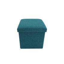 Rebecca Mobili Puff Cubo Pouf Tuerca Algodón Azúl Turquesa 29x31x31