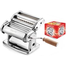 Máquina de pasta manual Imperia SP150 – Acero cromado – Regulable en 6 espesores – Cortadora dúplex para tagliatelle y fettuccine
