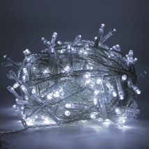Chaine A' Cordes Luccika Home Se'rie De 5 Mt De 100 Lumie'res De Sapin De Noel A' Led Blanc Glacier Cable Transparent 31v Avec 8 Jeux De Lumie're Et 