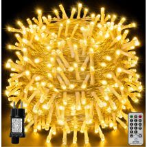 Led-weihnachtslichterkette, 100 M, 1000 Leds, Ip44, Wasserdicht, Mit Fernbedienung, 8 Modi, Party-dekoration Für Weihnachten, Hochzeit, Warmweiß