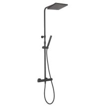 Colonne De Douche Thermostatique Extensible Noire Mat- Carée