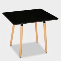 Table De Cuisine Bar Restaurant Carrée 80x80 En Bois Design Nordique Fern - Noir