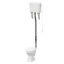 Traditional Toilet Pan And High Level Cistern With Soft Close Toilet Seat - Windsor