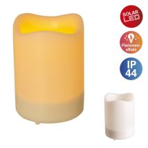 Näve Led-kerze Solar Mit Flammeneffekt 10 X 7,5 Cm Weiß