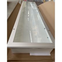 Plafonnier Encastré Fluo 2x28w Étanche Bord Alu 1200x300mm Verre Serigraphié Tube T5 (non Incl) Ballast 230v Ip65 Prisma Hrlv