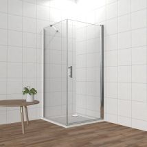 Lemmo Duschkabine Schiebetür/falttür/pendeltür+seitenwand Eckeinstieg Duschabtrennung 90×90 Cm