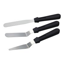 Kitchen Craft - Kitchencraft Set Di Spatole Per Torte Con 3 Coltelli A Paletta In Acciaio Inox Per La Cottura, Argento/nero