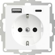 2usb - 2u-449528 Schutzkontakt-steckdose Mit Usb-ladeausgang, Erhöhter Berührungsschutz, Vde Ip20 Re