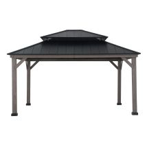 Zedernholz Gazebo Rysy In Schwarz - 390cm X 450cm